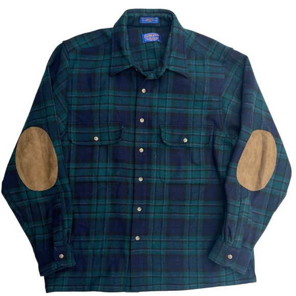 Pendleton 100%Virgin Wool long sleeve button down men’s flannel shirt men’s L - Picture 1 of 7
